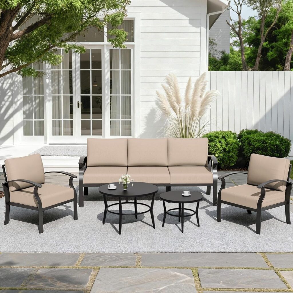 Five Seat Aluminum Outdoor Sectional Furniture Set