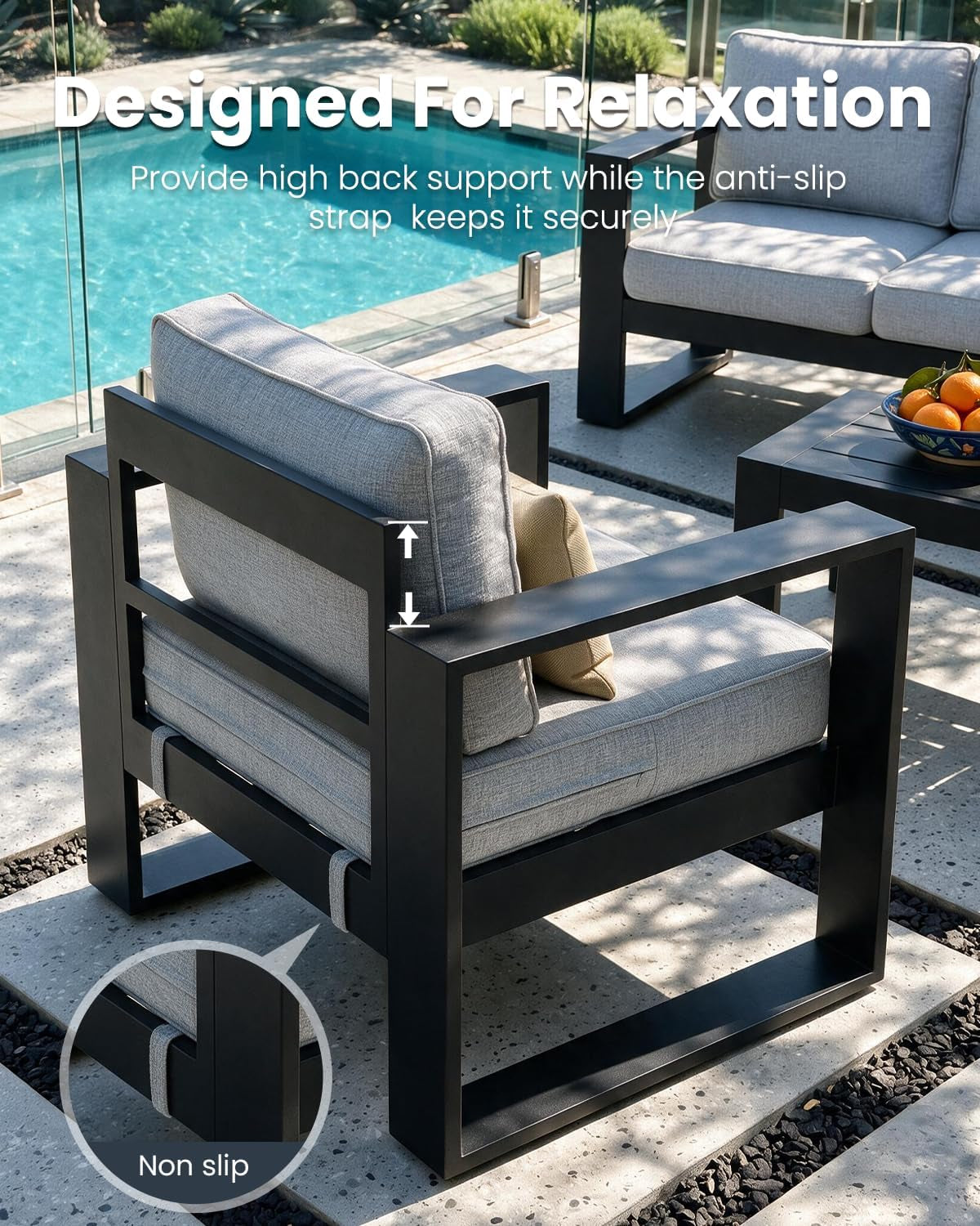 Five Piece Rustproof Aluminum Patio Furniture Set - Image 3