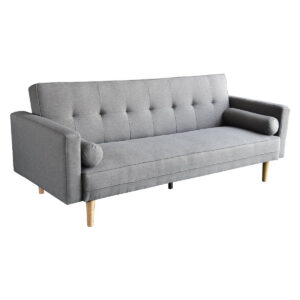 NNEDSZ Sarantino Madison Sofa Bed Lounge Couch Futon Furniture Home Light Grey Linen Suite