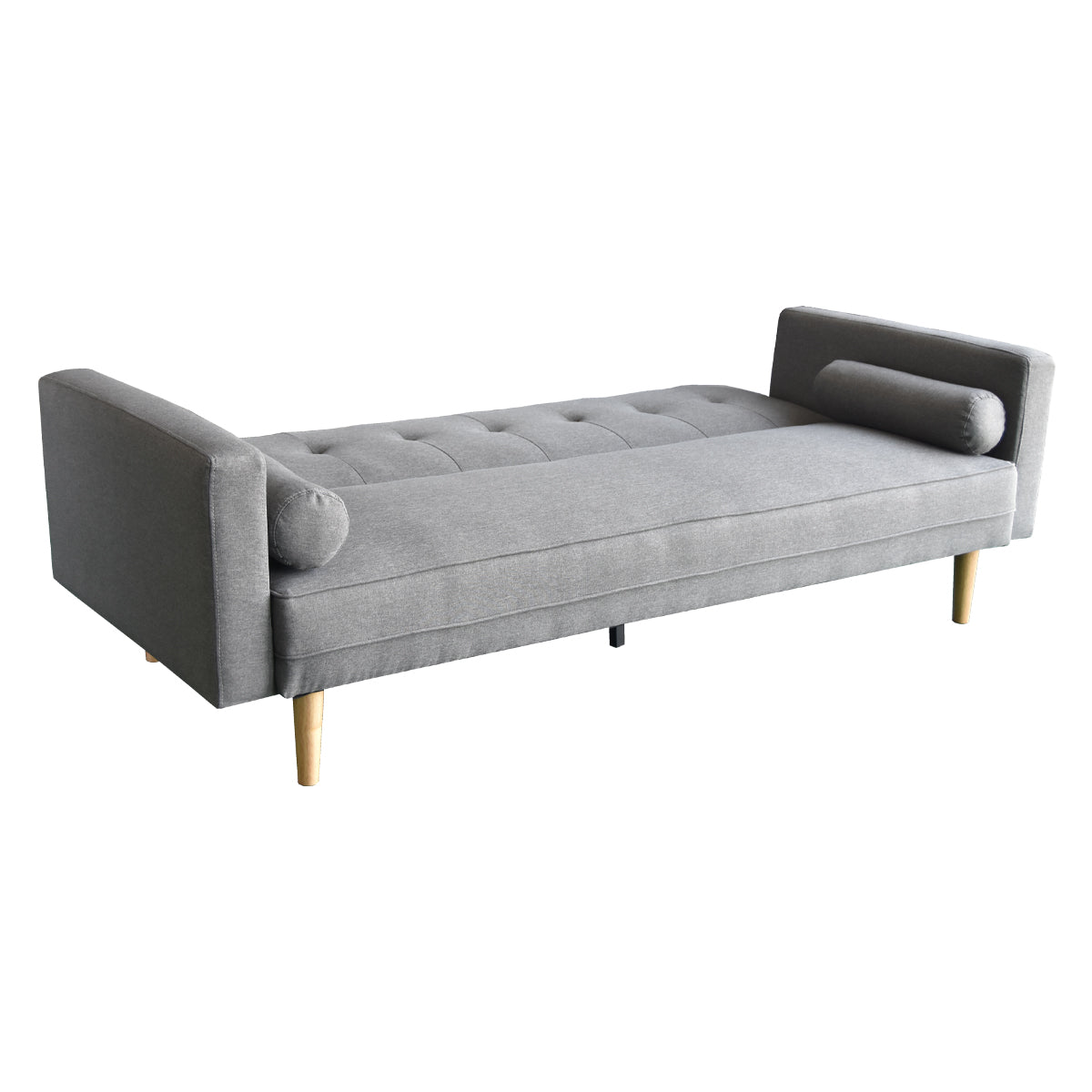 NNEDSZ Sarantino Madison Sofa Bed Lounge Couch Futon Furniture Home Light Grey Linen Suite - Image 4
