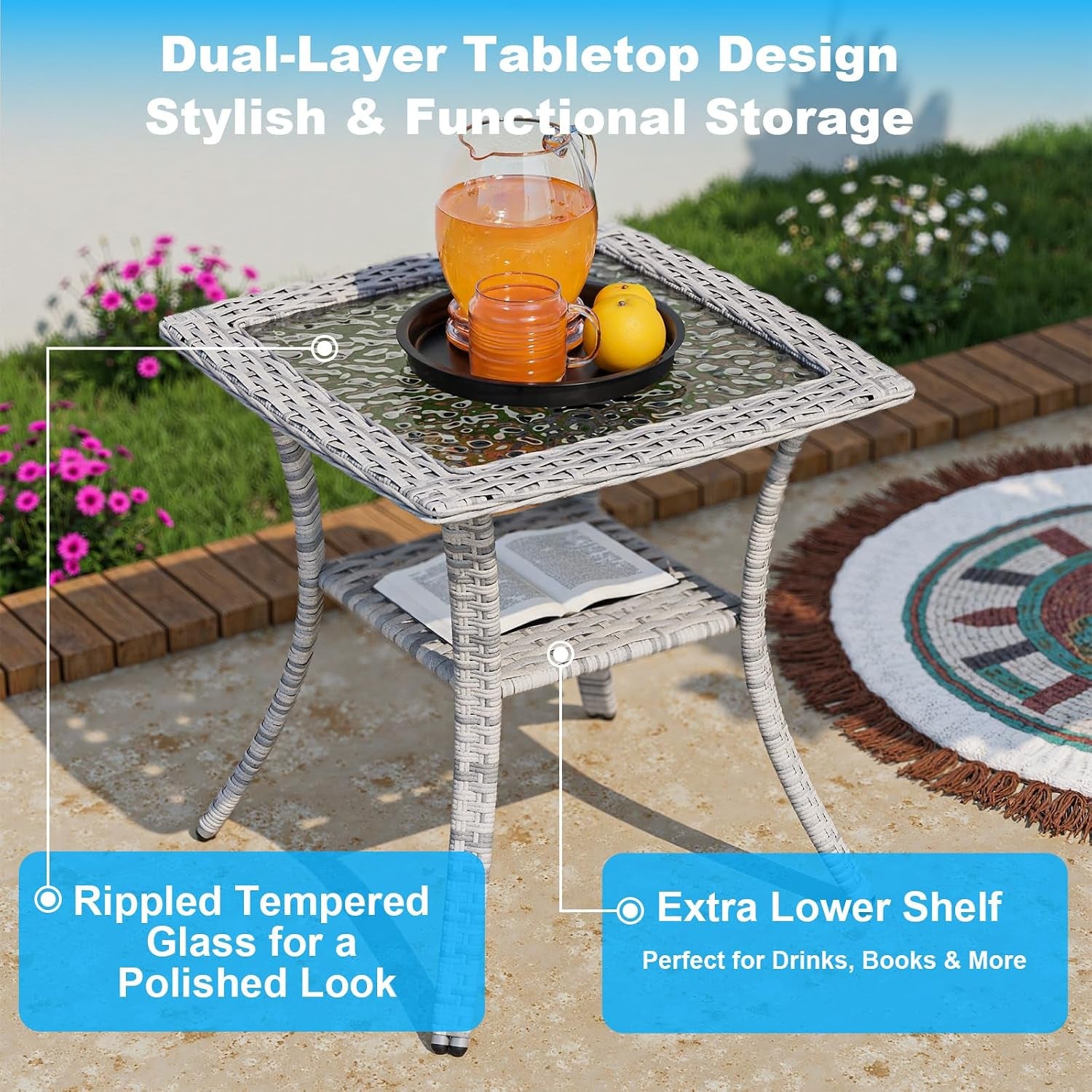 Outdoor Swivel Rocking Patio Furniture With Ottomans - Image 5