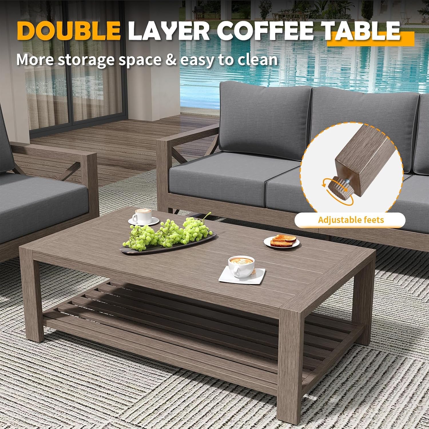 Aluminum Patio Furniture Set With Cushions Outdoor Furniture - Image 5