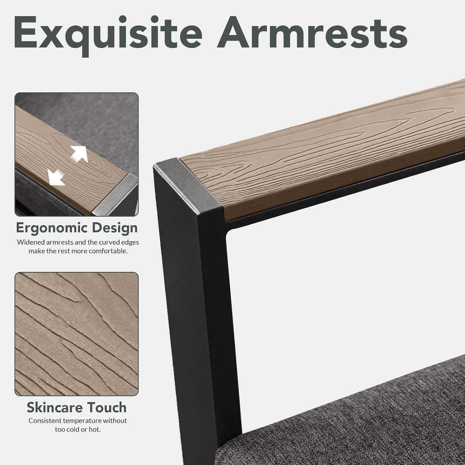 Dark Gray Aluminum Outdoor Patio Furniture Collection - Image 4