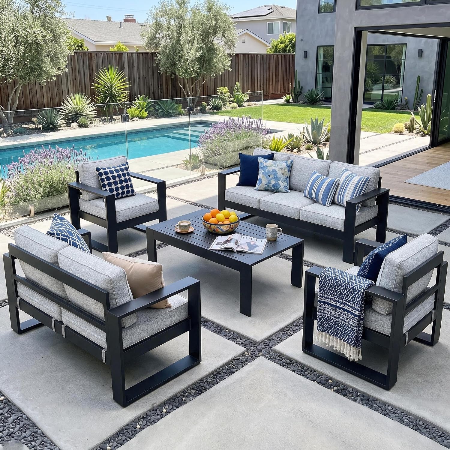 Five Piece Rustproof Aluminum Patio Furniture Set